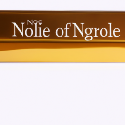 description: an image of a gold bar on a white background, with the words "noble gold investments" written in gold lettering underneath. the image is anonymous and does not feature any actual people or products.