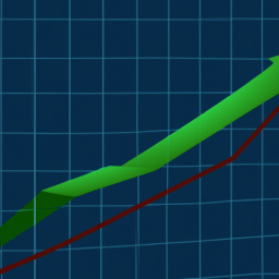 description: a stock market graph showing upward trends, symbolizing growth and investment success.
