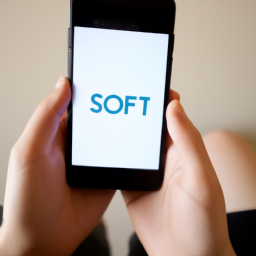 description: an anonymous image of a person holding a smartphone with the sofi logo on the screen, suggesting the ease of use and accessibility of the company's financial services.