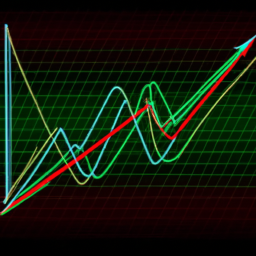 description: an abstract image of a stock market graph with a mix of rising and falling lines.