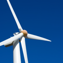 an image of a wind turbine against a blue sky, symbolizing the potential for fdi to drive the green energy transition.