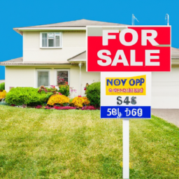 Image of a house with a for sale sign in the yard
