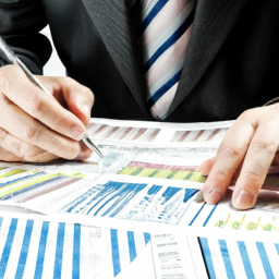 description: an image depicting a businessman analyzing financial charts and graphs, representing the importance of understanding operating, investing, and financing activities for financial success.