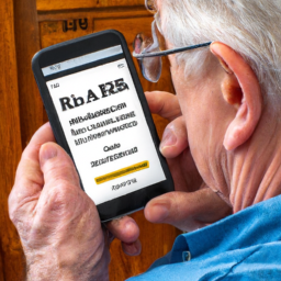 Description: A man looking at his Roth IRA account on his phone.