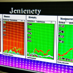 An image of a computer screen displaying graphs, charts and statistics related to penny stock investments.