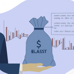 description: An illustration of a person holding a bag of money with a graph of the risks and gains associated with principal investments in the background.