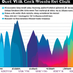 Description: A colorful graph showing the performance of blue chip stocks over time.
