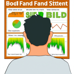 Illustration of a person looking at a chart showing the best bond index funds to invest in.