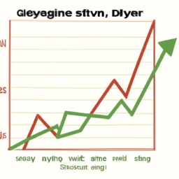 description: a graph showing the steady growth of a dividend-paying stock over time.