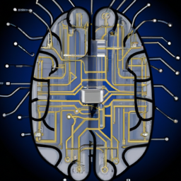 description: an image of a brain with wires and circuitry, representing the concept of a brain-machine interface. the image is anonymous and does not feature any specific individuals or companies.