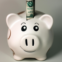 description: an image of a piggy bank with a dollar bill sticking out of it, symbolizing the concept of the time value of money.