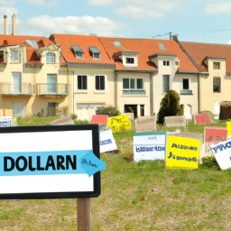 A large portfolio of European properties is pictured with a sign in the foreground indicating the loan has gone into default.