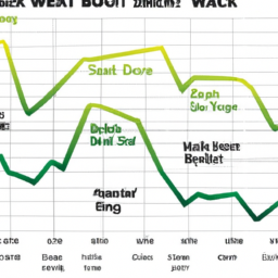 A graph showing the performance of various stocks during a bear market.