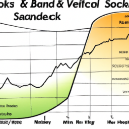 A chart showing the balance between stocks and bonds in an investment portfolio.