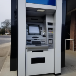 a photo of an atm machine located outside of a convenience store.
