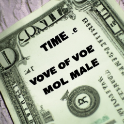 Description: Image of a dollar bill with the words “Time Value of Money” written on it.