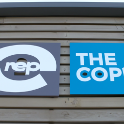 Description: Logo of the REI Co-op, a retail store specializing in outdoor gear and apparel.