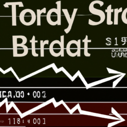 an image of a stock market ticker displaying bond prices with various arrows pointing up and down.