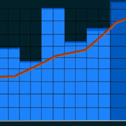 Description: An image of a graph charting financial growth and success.