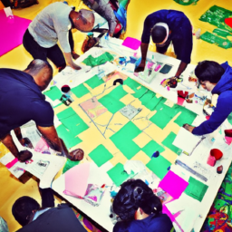 description: an image of a diverse group of people working together on a project, with a focus on collaboration and community building.