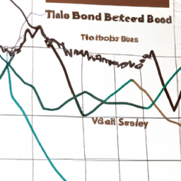 A graph showing the performance of a diversified portfolio of stocks or bonds, tracked by an index fund.