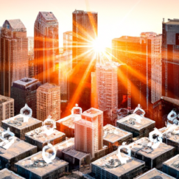 description: an image of a diverse city skyline with modern buildings representing the real estate market. the image showcases the potential for growth and income through reit investing.