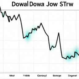 description: a chart showing the performance of the dow jones industrial average over the past month, with a downward trend in the most recent week.