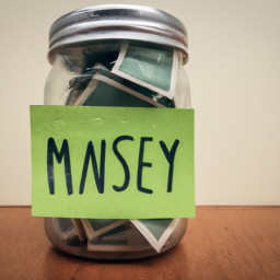 an image showing a person holding a jar of money with a sad expression, symbolizing missed opportunities and slower wealth growth due to not reinvesting interest.