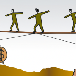 an image of a person standing on a tightrope with a group of people watching below. the image represents the risks and rewards of alternative investments and the importance of making informed investment decisions.