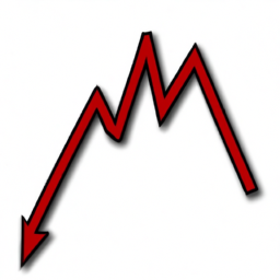 Description: A stock market graph with a red line indicating a downturn in the market.