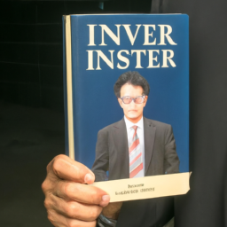 A person holding a book titled "The Intelligent Investor"