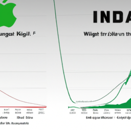 Description: A chart comparing the market capitalization and price-to-earnings ratio of Nvidia and Apple.