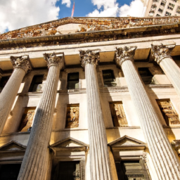 a historic building with grand architecture, symbolizing the rich history of the oldest stock market exchange.