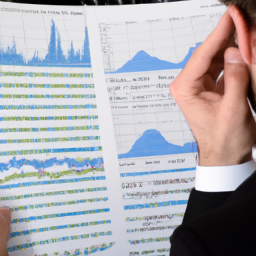 description: an anonymous investor reviewing financial charts and graphs.
