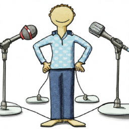Person standing in front of microphones. Image source: The Motley Fool.