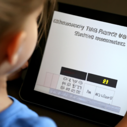description: an anonymous image showing a child using a tablet or computer to input investment information into the ramsey investment calculator. the child's face is not visible, ensuring anonymity.