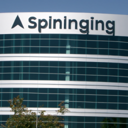 description: an anonymous office building with a large allspring global investments logo on the side.