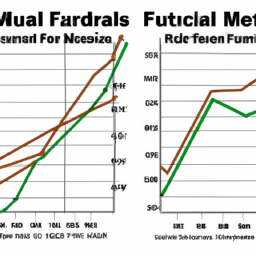 A graph comparing the returns of index funds and mutual funds.
