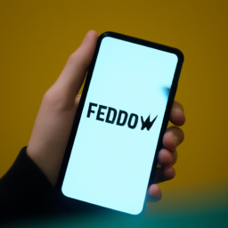 description: an image of a person holding a smartphone, with the fednow logo in the background.