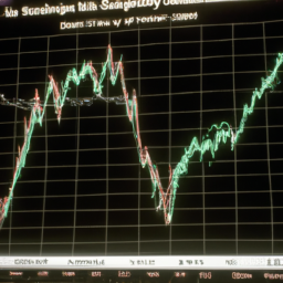 Description: An image of a large chart of the S&P 500 stock index, showing the recent market volatility.