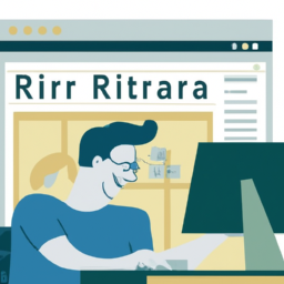 Description: An illustration of a person on their computer, researching and investing in a Roth IRA.