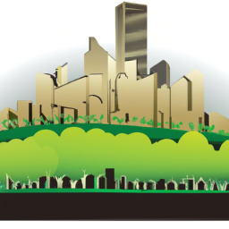 description: an image of a city skyline with trees and greenery in the foreground, representing the urban tree planting investment.