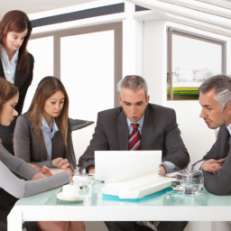 description: a group of professionals discussing real estate investment strategies in a meeting room.