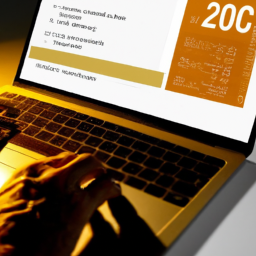an image displaying a person using a stock calculator on a laptop, analyzing investment growth and potential returns.