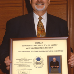 Description: Picture of Victor Schmidt being presented with the IAPD Outstanding Legislator Award.